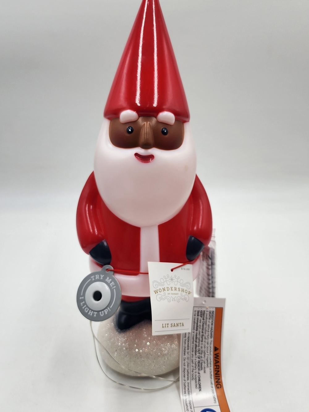 Wondershop Santa Blow Mold 14" African American Light Up Glitter Christmas